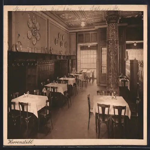 AK Berlin-Tiergarten, Hotel Bayernhof, Potsdamer Str. 10-11, Restaurant, Innenansicht