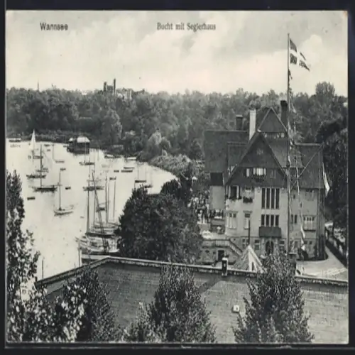 AK Berlin-Wannsee, Bucht mit Hotel Seglerhaus