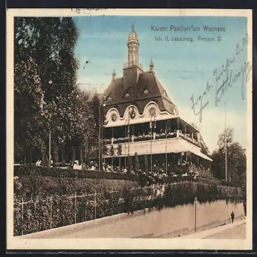 AK Berlin-Wannsee, Kaiser-Pavillon Zum Schultheiss