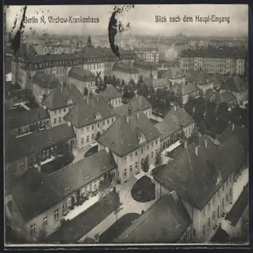 AK Berlin-Wedding, Virchow-Krankenhaus, Blick nach dem Haupt-Eingang