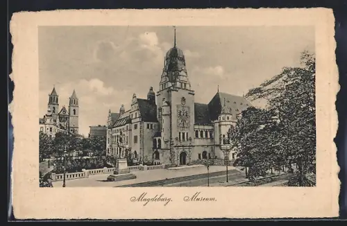 AK Magdeburg, Museum mit Denkmal