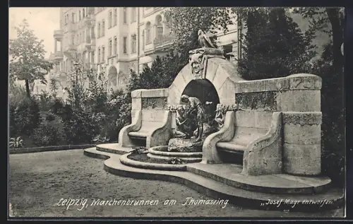 AK Leipzig, Märchenbrunnen am Thomasring