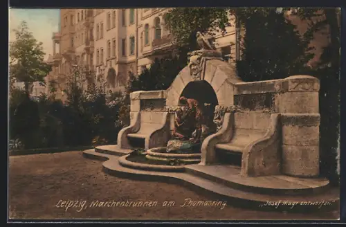 AK Leipzig, Märchenbrunnen am Thomasring