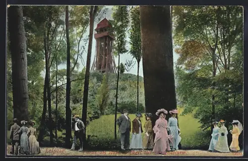 AK Leipzig, Rosenhügel mit Aussichtsturm