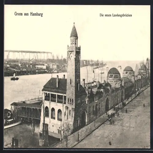 AK Hamburg-St.Pauli, Neue Landungsbrücken