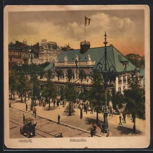 AK Hamburg-Neustadt, Alsterpavillon aus der Vogelschau