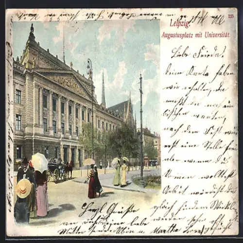 AK Leipzig, Augustusplatz mit Universität