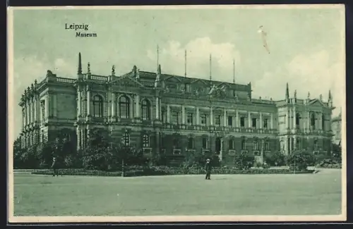 AK Leipzig, Museum mit Strassenpartie