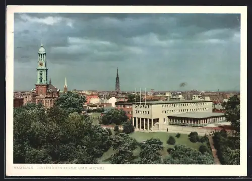 AK Hamburg-Neustadt, Jugendherberge und Michel