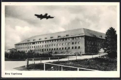 AK Gemünd /Eifel, Burg Vogelsang mit Flugzeug
