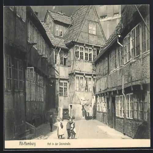 AK Alt-Hamburg, Hof in der Steinstrasse