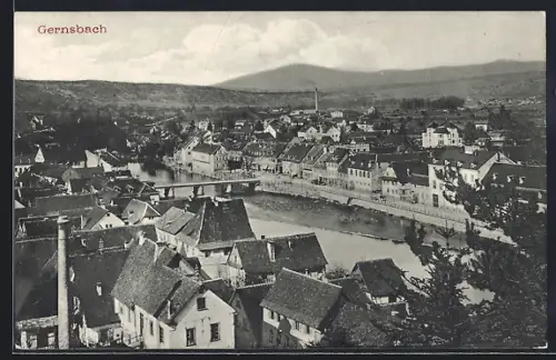 AK Gernsbach, Teilansicht des Ortes