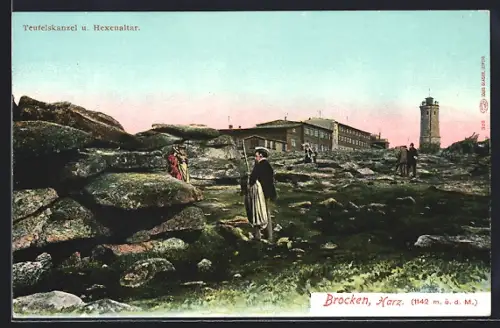 AK Brocken /Harz, Teufelskanzel und Hexenaltar