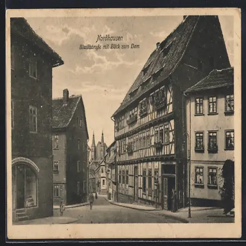 AK Nordhausen, Blasiistrasse mit Blick zum Dom