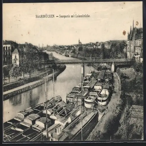 AK Saarbrücken, Saarpartie mit Luisenbrücke