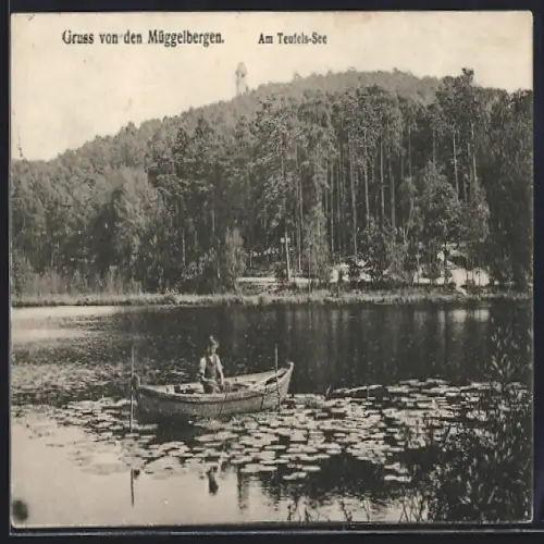 AK Berlin-Köpenick, Am Teufels-See in den Müggelbergen
