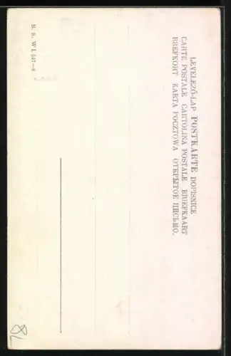 Künstler-AK Adolf Karpellus: Slawonien, Dame bindet ihrern Schuh