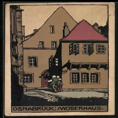 Steindruck-AK Osnabrück, Möserhaus