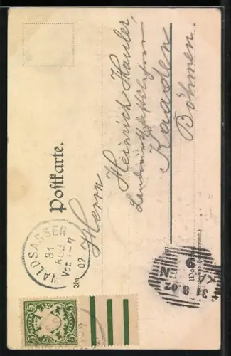 AK Waldsassen, Johannisplatz mit Kirche