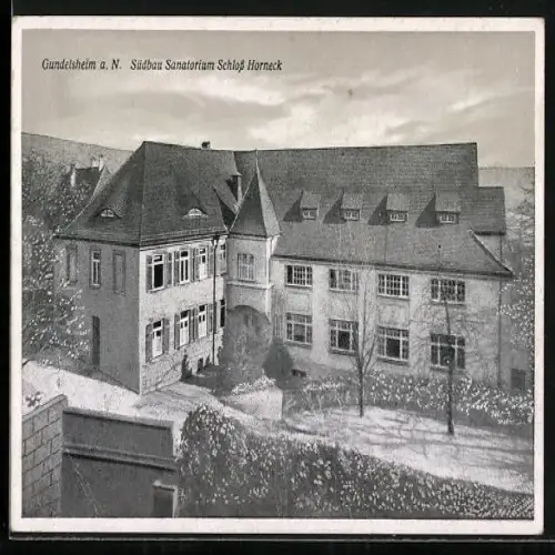 AK Gundelsheim a. N., Südbau Sanatorium Schloss Horneck