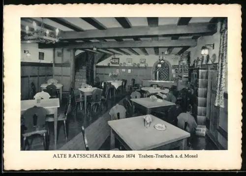 AK Traben-Trarbach a. d. Mosel, Gasthaus Alte Ratsschänke Rudolf Schmidt, Innenansicht