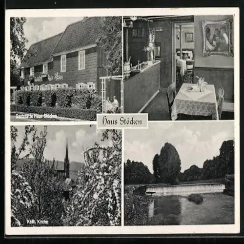 AK Leichlingen, Hotel Haus Stöcken, Innenansicht, Katholische Kirche
