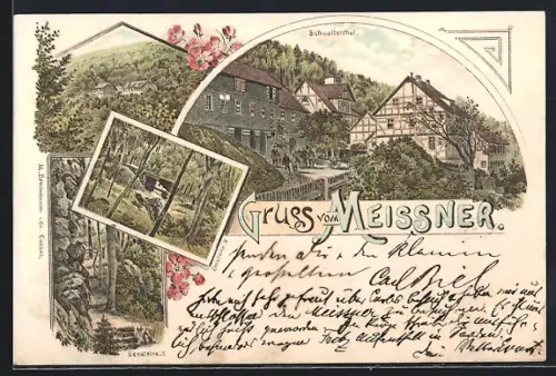 Vorläufer-Lithographie Meissner, 1895, Schwalbenthal, Seesteine I u. II.