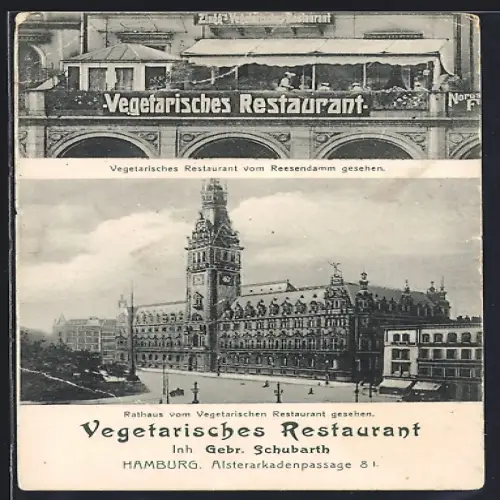 AK Hamburg, Vegetarisches Restaurant, Alsterarkadenpassage 81, Rathaus