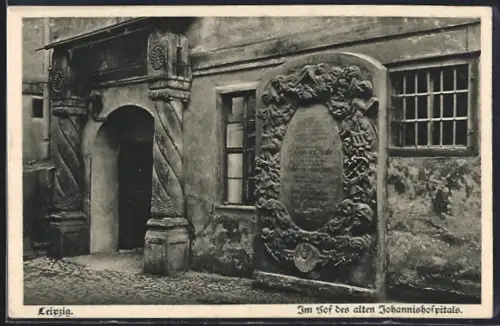 AK Leipzig, im Hof des alten Johannisspitals