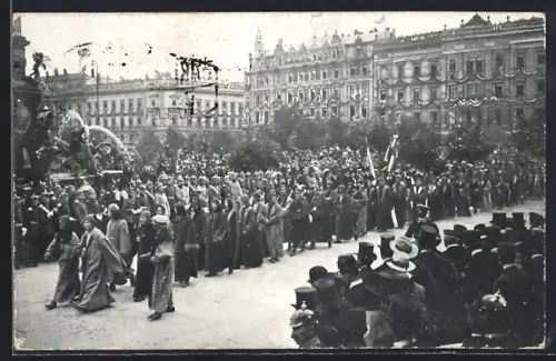 AK Leipzig, Historischer Festzug zur Universitäts-Jubelfeier 1909, studentische Szene