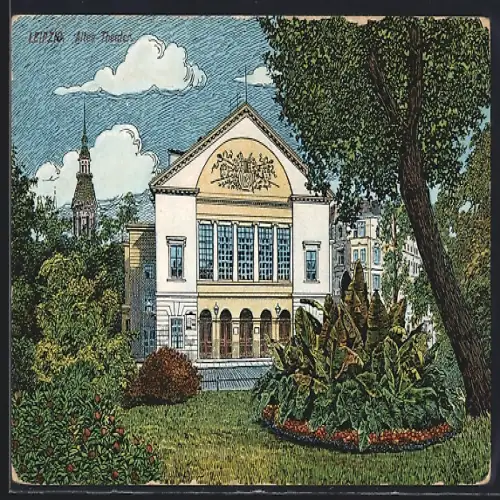 Künstler-AK Leipzig, Altes Theater