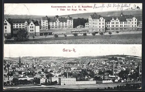 AK Gera, Kaserne des I. & II. Bataillon 7 Thür. Inf.-Regt. Nr. 96