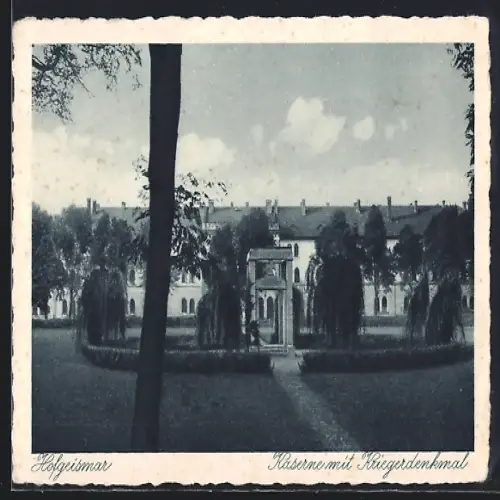 AK Hofgeismar, Kaserne mit Kriegerdenkmal