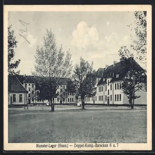 AK Munster-Lager /Hann., Doppel-Komp.-Baracken 6 u. 7