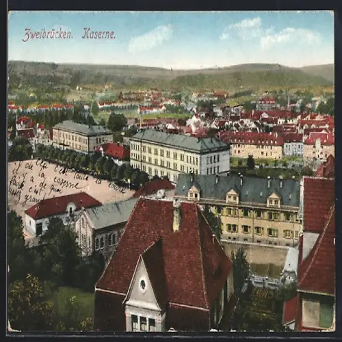 AK Zweibrücken, Kaserne mit Strassenpartie