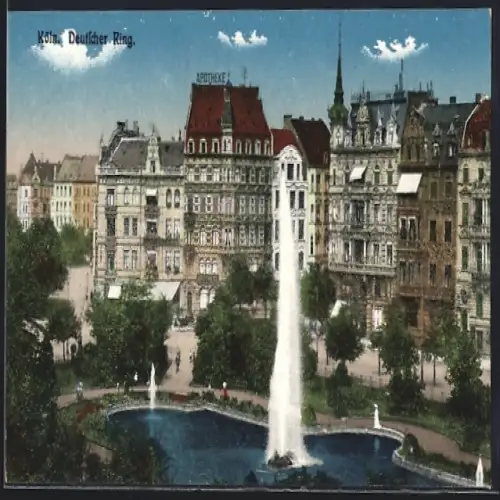 AK Köln-Neustadt, Wasserkunst am Deutschen Ring