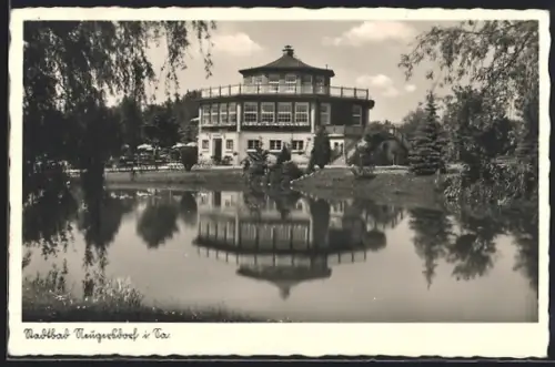 AK Neugersdorf i. Sa., Stadtbad mit Cafe