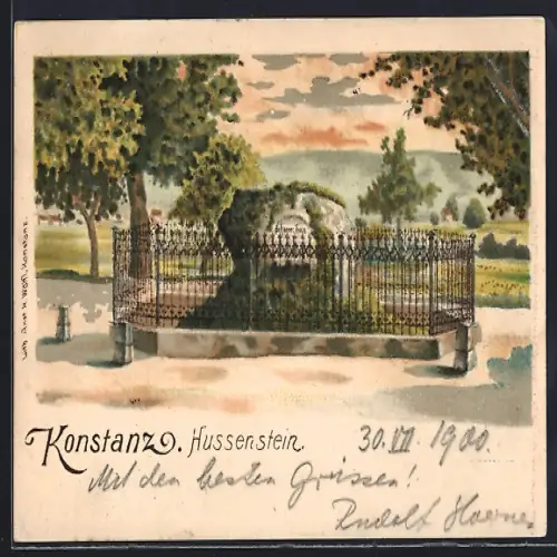 Lithographie Konstanz, Der Hussenstein