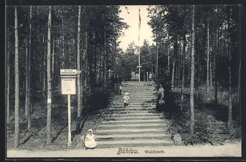 AK Dresden-Bühlau, Treppen zum Kinderspielplatz am Waldpark