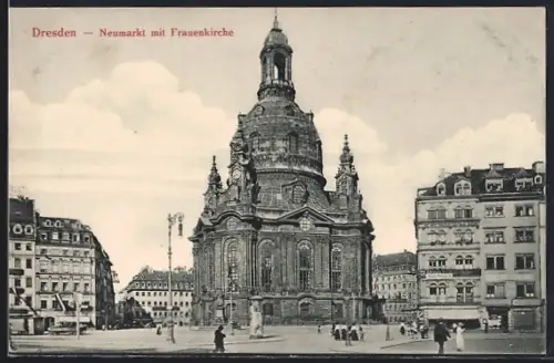 AK Dresden, Neumarkt mit Frauenkirche