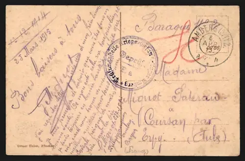 AK Amberg, Marktplatz mit Rathaus