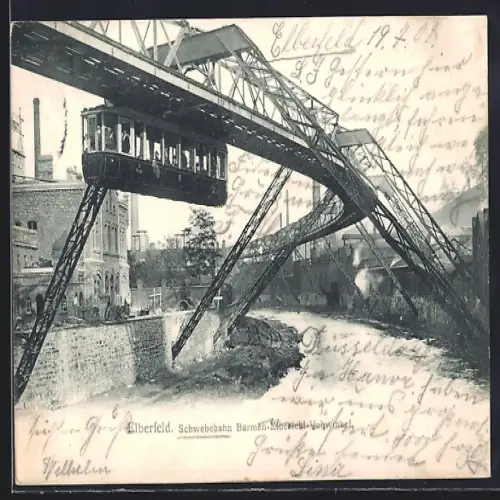 AK Elberfeld, Blick zur Schwebebahn