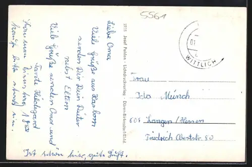 AK Hasborn bei Wittlich, Ortsansicht, Die Mühle und Partie am Ortseingang