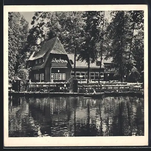 AK Berlin-Tiergarten, Gasthaus am neuen See