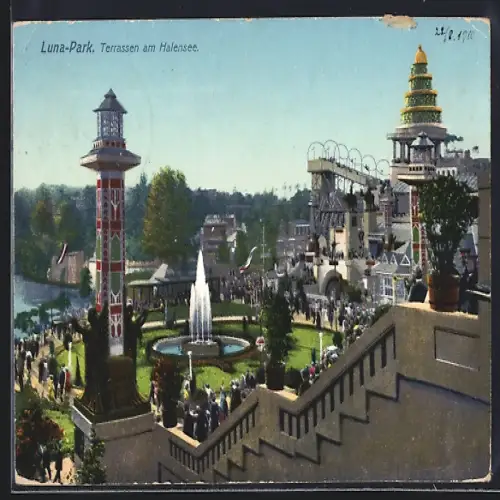 AK Berlin-Halensee, Terrassen im Luna-Park