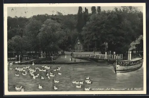 AK Berlin-Wannsee, Wirtshaus Zur Pfaueninsel a. d. Havel