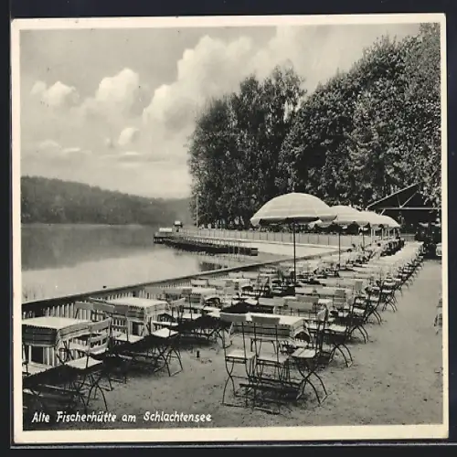 AK Berlin-Zehlendorf, Gasthaus Alte Fischerhütte am Schlachtensee