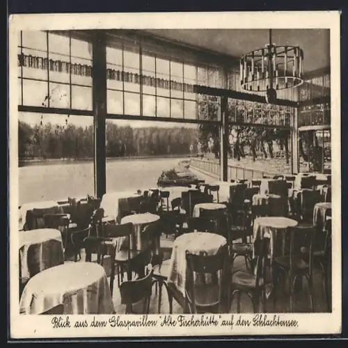 AK Berlin-Zehlendorf, Gasthaus Alte Fischerhütte am Schlachtensee, Innenansicht
