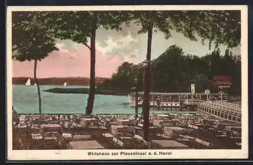 AK Berlin-Wannsee, Gasthaus zur Pfaueninsel an der Havel