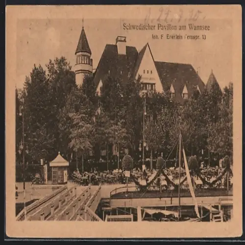 AK Berlin-Wannsee, Blick auf den Schwedischen Pavillon